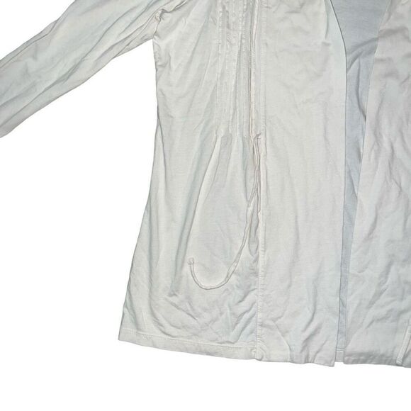 L.L BEAN Cream Drawstring Long Sleeve Cardigan Size M - Picture 3 of 8